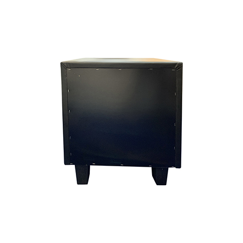 Albany 2 Drawers Bedside Table Leatherette in Black Colour
